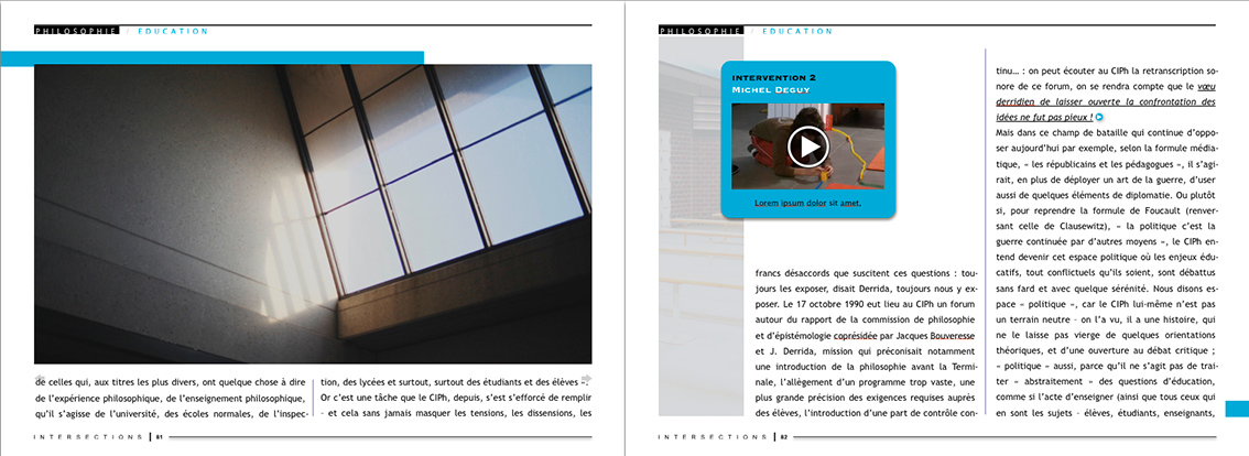 web design livre interactif intersection